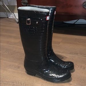 NWOT Hunter crocodile boots
